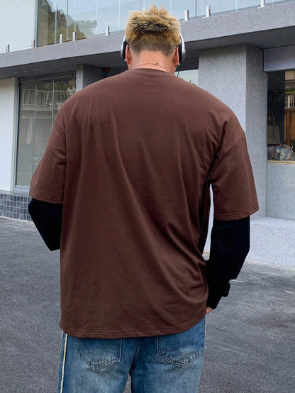 SXV challenge Men's Round Neck Letter Graphic Fashionable T-shirt