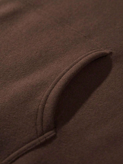 SXV Men's Drawstring Hoodie With Pocket & Spider Print, Casual Sweatshirt