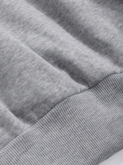 SXV Oversized Women's Asymmetrical Neck Loose Fleece Sweatshirt