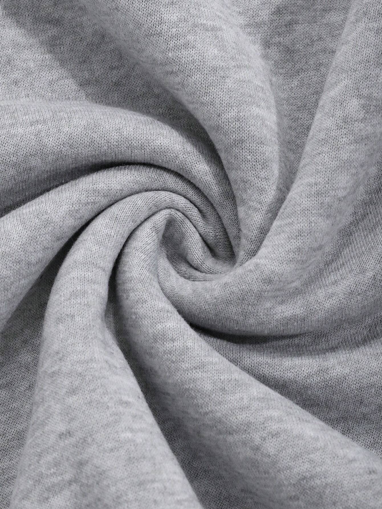 SXV Oversized Women's Asymmetrical Neck Loose Fleece Sweatshirt