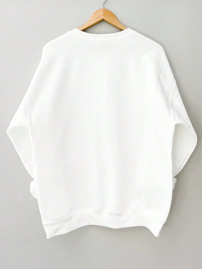 SXV Crew Neck Long Sleeve Bow Tie Print Casual Minimalist Top Pullover Fall Outfit