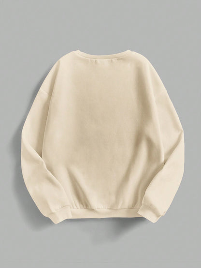 SXV 'CHERRIES AND BOW’ Printed Cool Aesthetic Drop Shoulder Oversized Baggy Sweatshirt