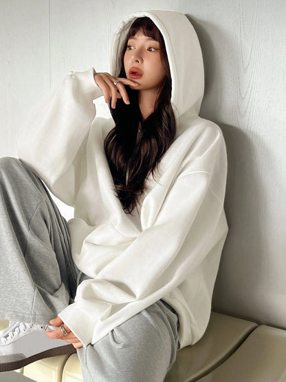 SXV Big Pocket Drop Shoulder Drawstring Hoodie,Long Sleeve Tops Old Money Style,Fall Women Clothes Sweatshirt