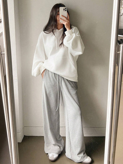 SXV Big Pocket Drop Shoulder Drawstring Hoodie,Long Sleeve Tops Old Money Style,Fall Women Clothes Sweatshirt