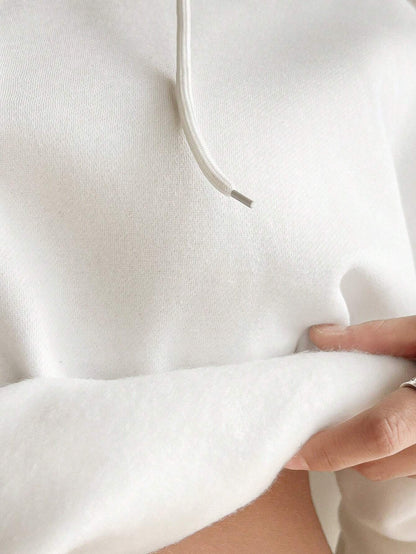 SXV Big Pocket Drop Shoulder Drawstring Hoodie,Long Sleeve Tops Old Money Style,Fall Women Clothes Sweatshirt