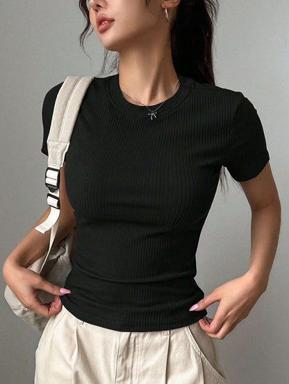 SXV Solid Color Slim Fit Women T-Shirt