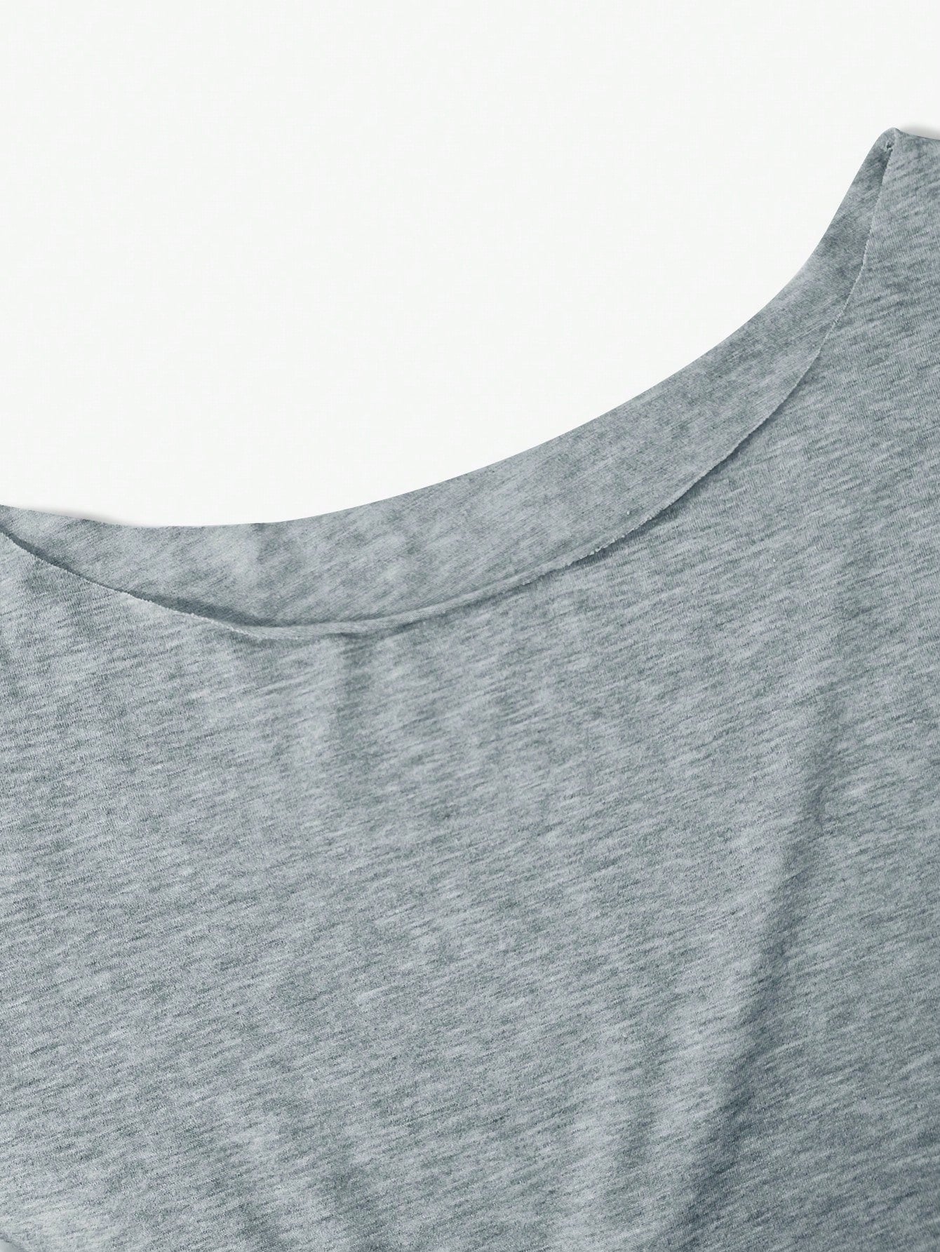 SXV Solid Grey Color Loose Fit Drop Shoulder Short Sleeve Casual T-Shirt