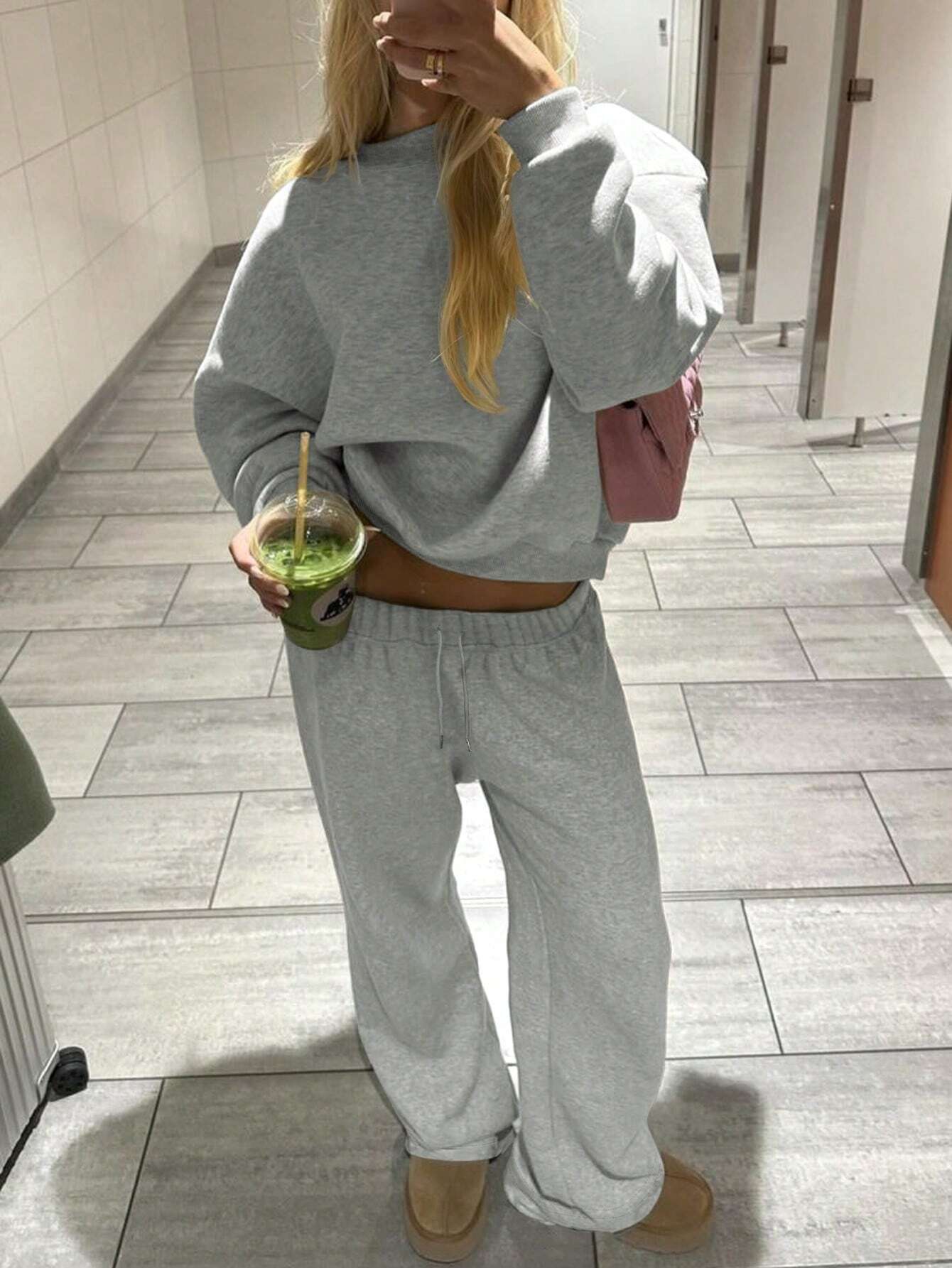 SXV solid coords Drop Shoulder Sweatshirt & Sweatpants Set