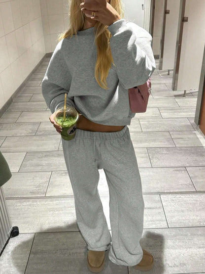 SXV solid coords Drop Shoulder Sweatshirt & Sweatpants Set