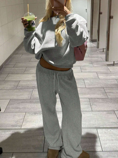 SXV solid coords Drop Shoulder Sweatshirt & Sweatpants Set