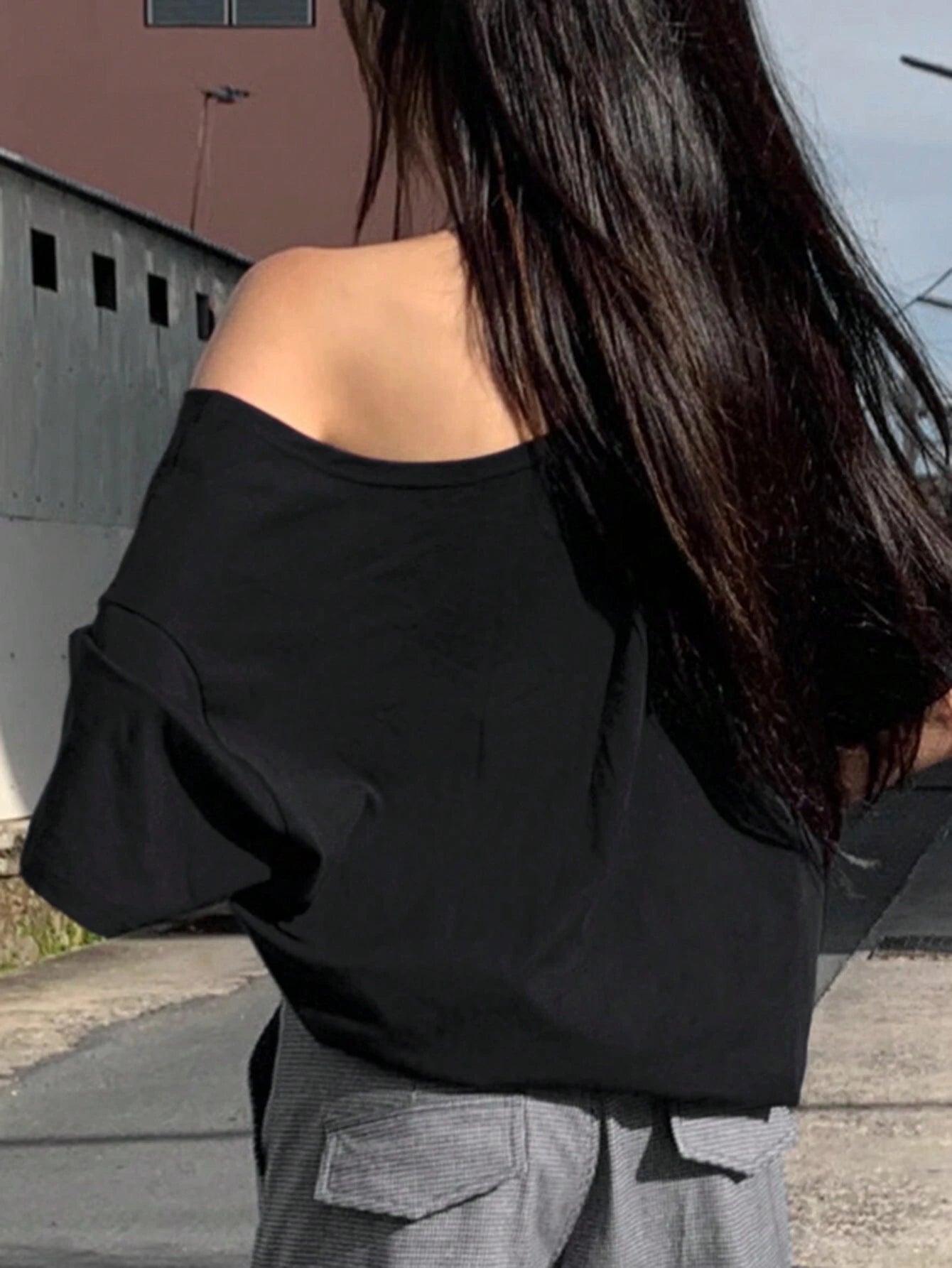 SXV Women's Summer Slogan Print Asymmetrical Neck Short Sleeve Casual T-Shirt Graphic Tees