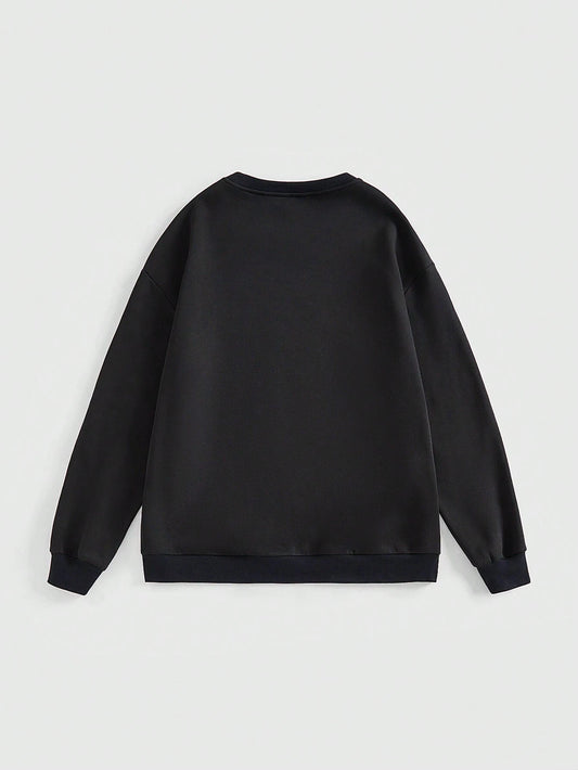 SXV 'ghost boo’ Printed Cool Aesthetic Drop Shoulder Oversized Baggy Sweatshirt