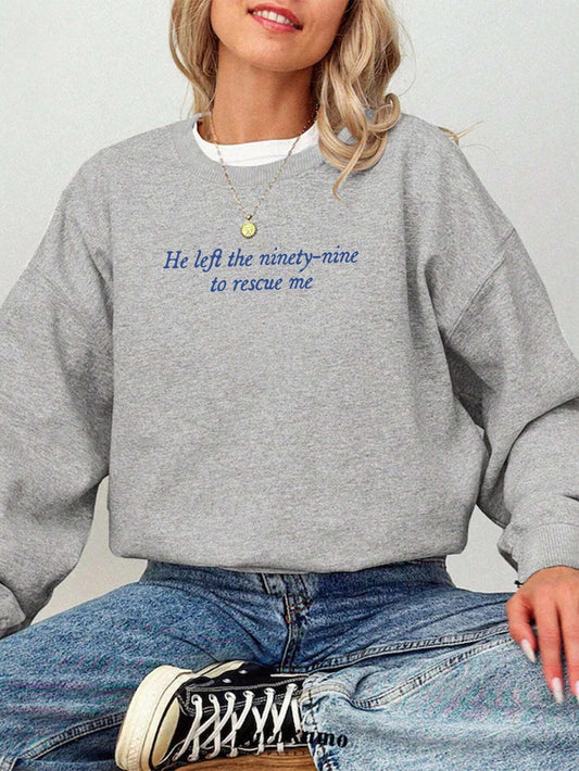 SXV Women's Casual Graphic Sweatshirt With Parable Of The Lost Sheep Bible Verse, Faith Based Christian