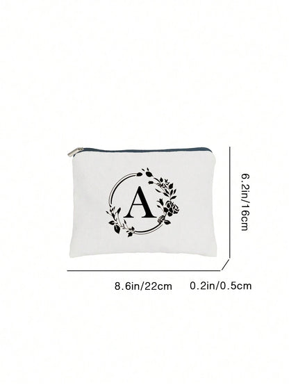 SXV Simple Storage Bag Wash Bag Canvas Makeup Bag Storage Bag Zip Around Wallet Versatile Lightweight Portable For Daily Commuter Bag For Travel Vacation