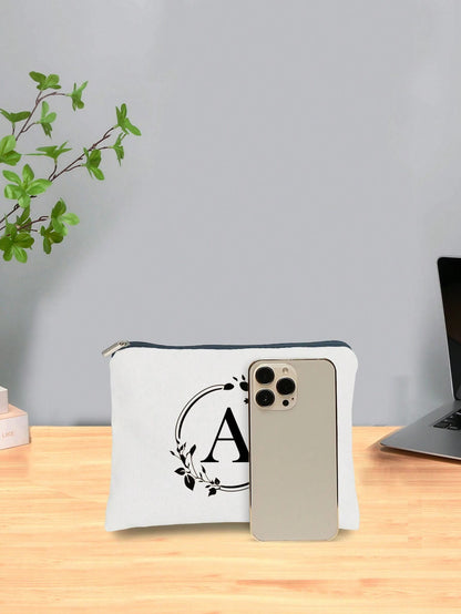 SXV Simple Storage Bag Wash Bag Canvas Makeup Bag Storage Bag Zip Around Wallet Versatile Lightweight Portable For Daily Commuter Bag For Travel Vacation