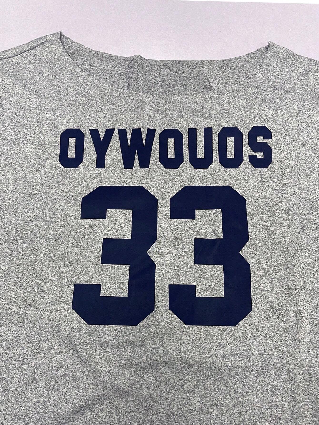 SXV Women's Casual Letter Print Asymmetric Neck Loose Short Sleeve T-Shirt,