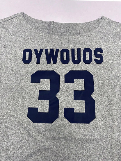 SXV Women's Casual Letter Print Asymmetric Neck Loose Short Sleeve T-Shirt,