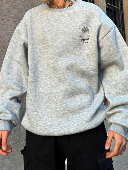 SXV 'SURF THE SUN’ Printed Cool Aesthetic Drop Shoulder Oversized Baggy Sweatshirt