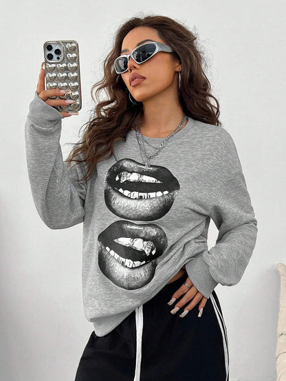 SXV Women's Y2K Streetwear Vintage Casual Graphics Loose Jumpers