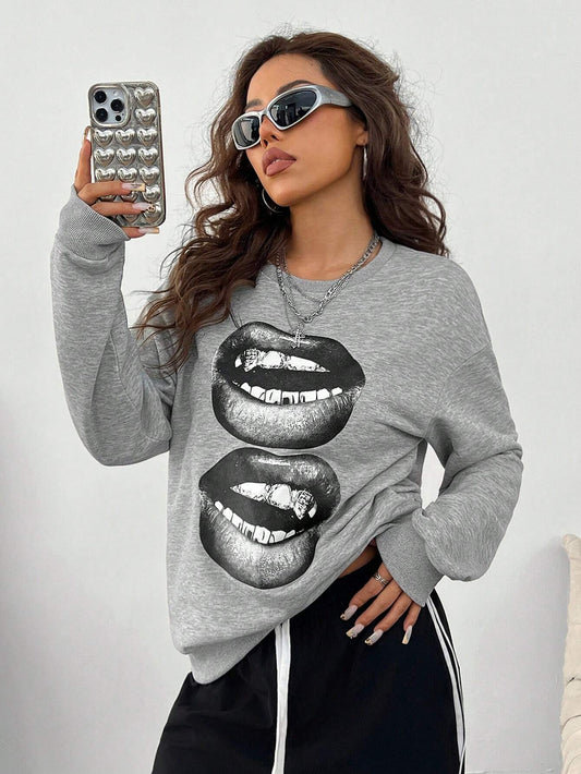 SXV Women's Y2K Streetwear Vintage Casual Graphics Loose Jumpers