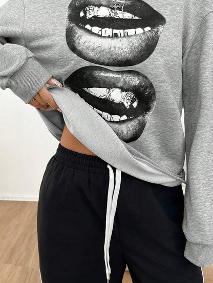 SXV Women's Y2K Streetwear Vintage Casual Graphics Loose Jumpers