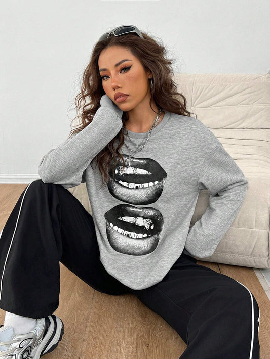 SXV Women's Y2K Streetwear Vintage Casual Graphics Loose Jumpers