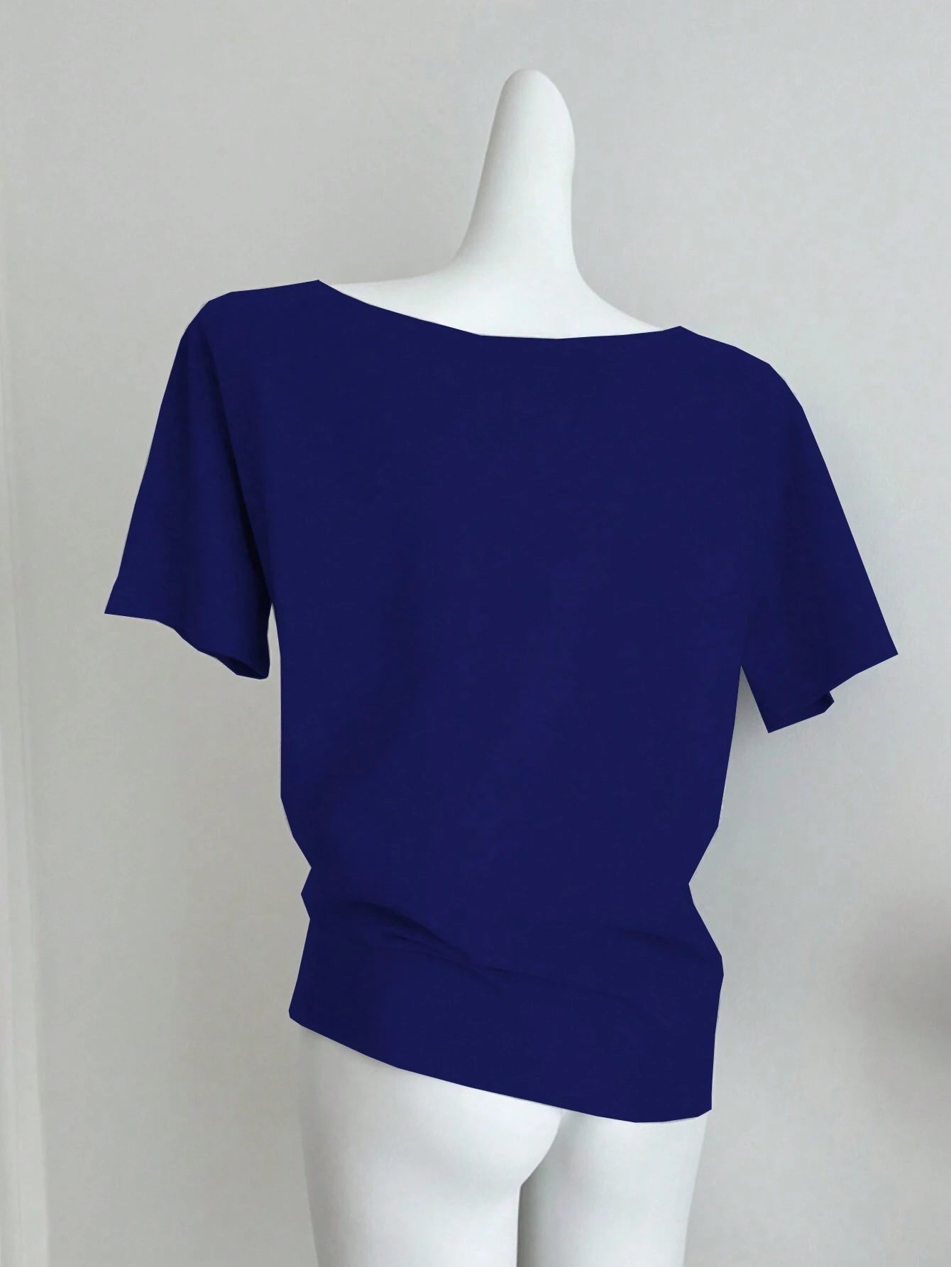 SXV Women's Summer Casual Loose Asymmetric Collar Digit Print Short Sleeve T-Shirt