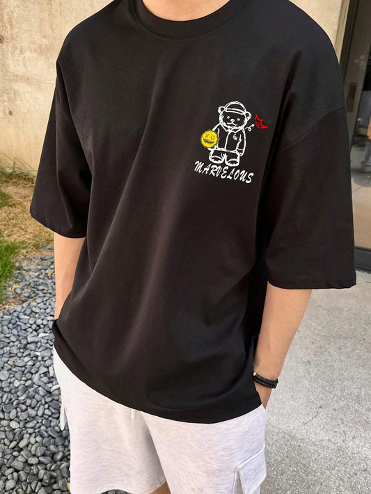 SXV  'MARUELOUS’ Printed Cool Aesthetic Oversized Baggy T-shirt