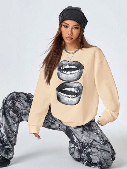 SXV Women's Y2K Streetwear Vintage Casual Graphics Loose Jumpers