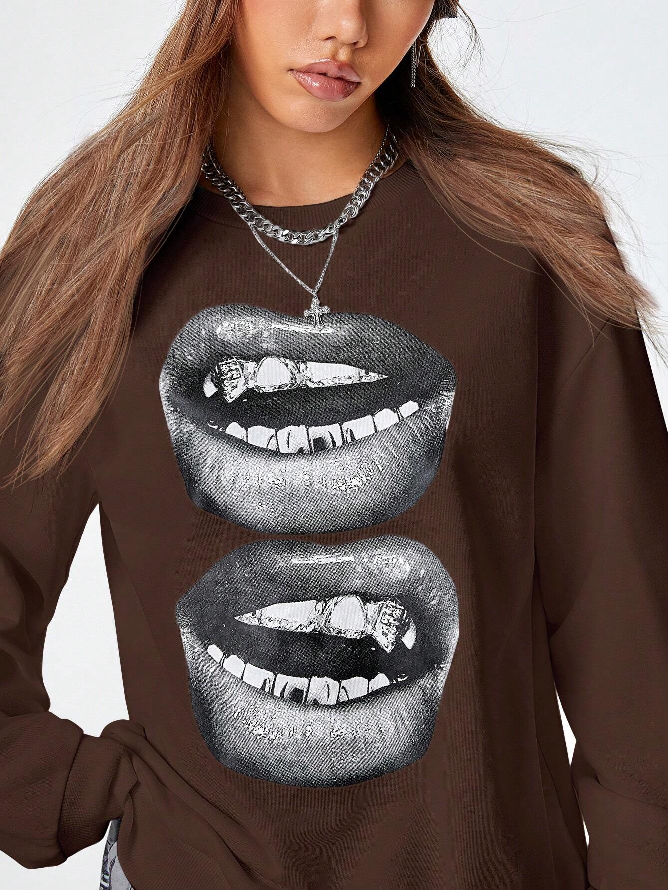 SXV Women's Y2K Streetwear Vintage Casual Graphics Loose Jumpers