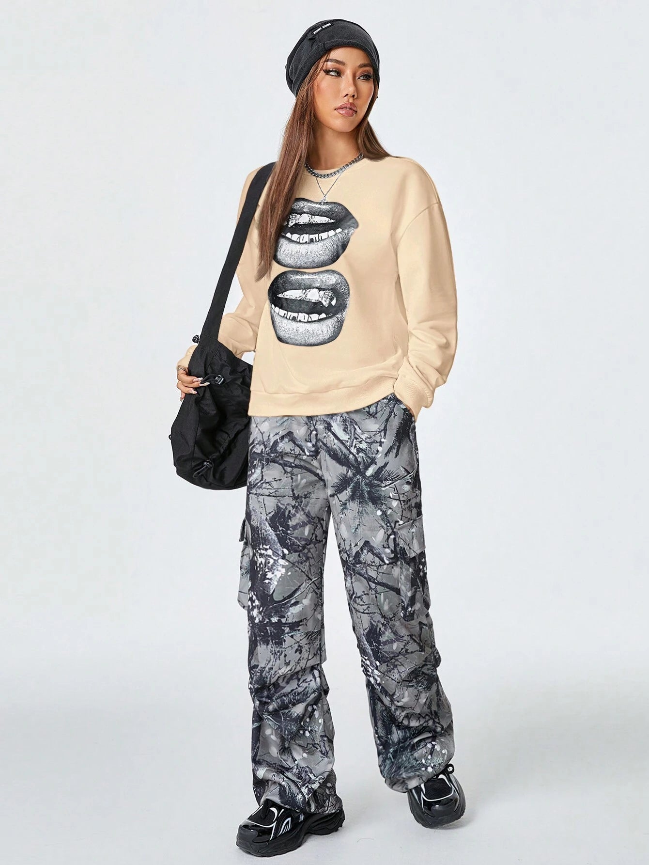 SXV Women's Y2K Streetwear Vintage Casual Graphics Loose Jumpers