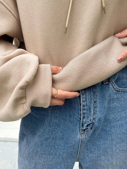 SXV Big Pocket Drop Shoulder Drawstring Hoodie,Long Sleeve Tops Old Money Style,Fall Women Clothes Sweatshirt