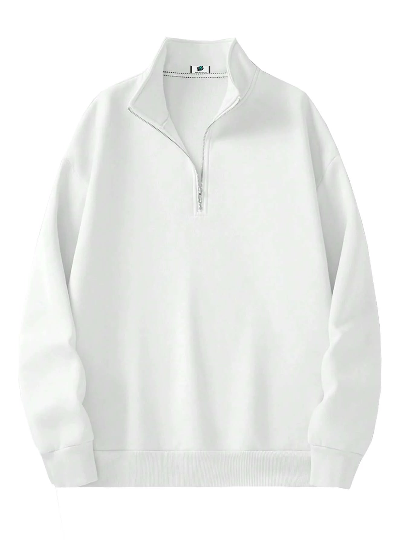 SXV STYLE Solid Plain Half Zipper Collared Sweatshirt for Men