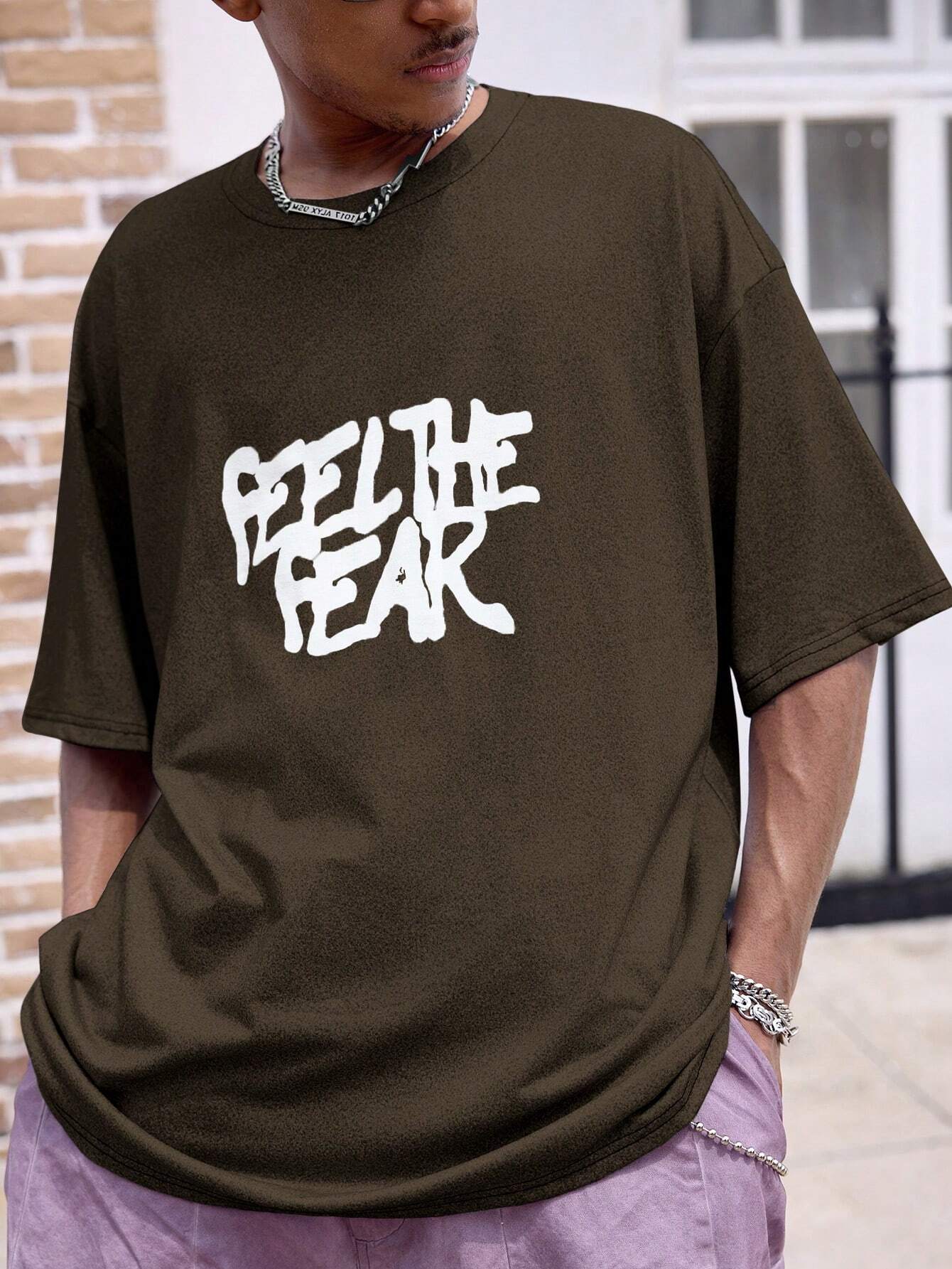 SXV English Slogan Printed T-Shirt For Men
