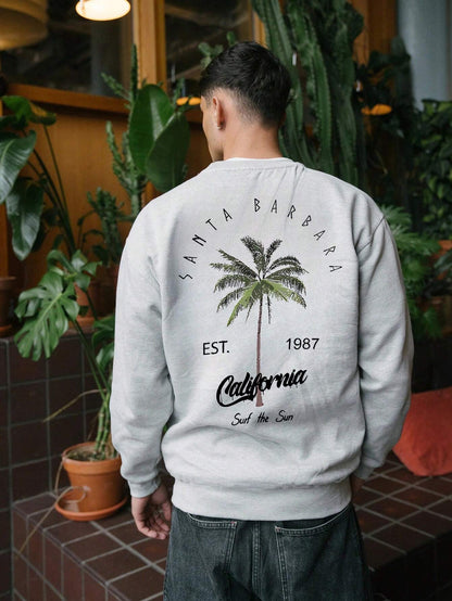 SXV 'SURF THE SUN’ Printed Cool Aesthetic Drop Shoulder Oversized Baggy Sweatshirt