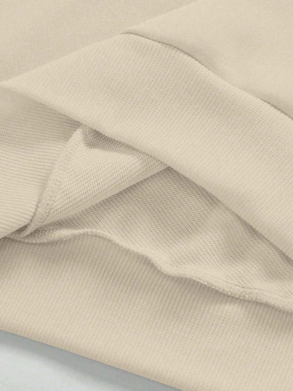 SXV Men's Casual Loose Fit Letter Print Round Neck Long Sleeve Sweatshirt, Spring Autumn