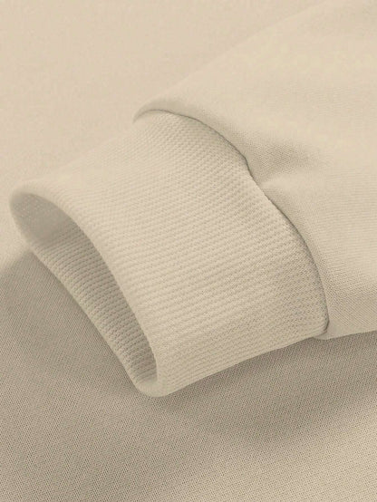 SXV Men's Casual Loose Fit Letter Print Round Neck Long Sleeve Sweatshirt, Spring Autumn