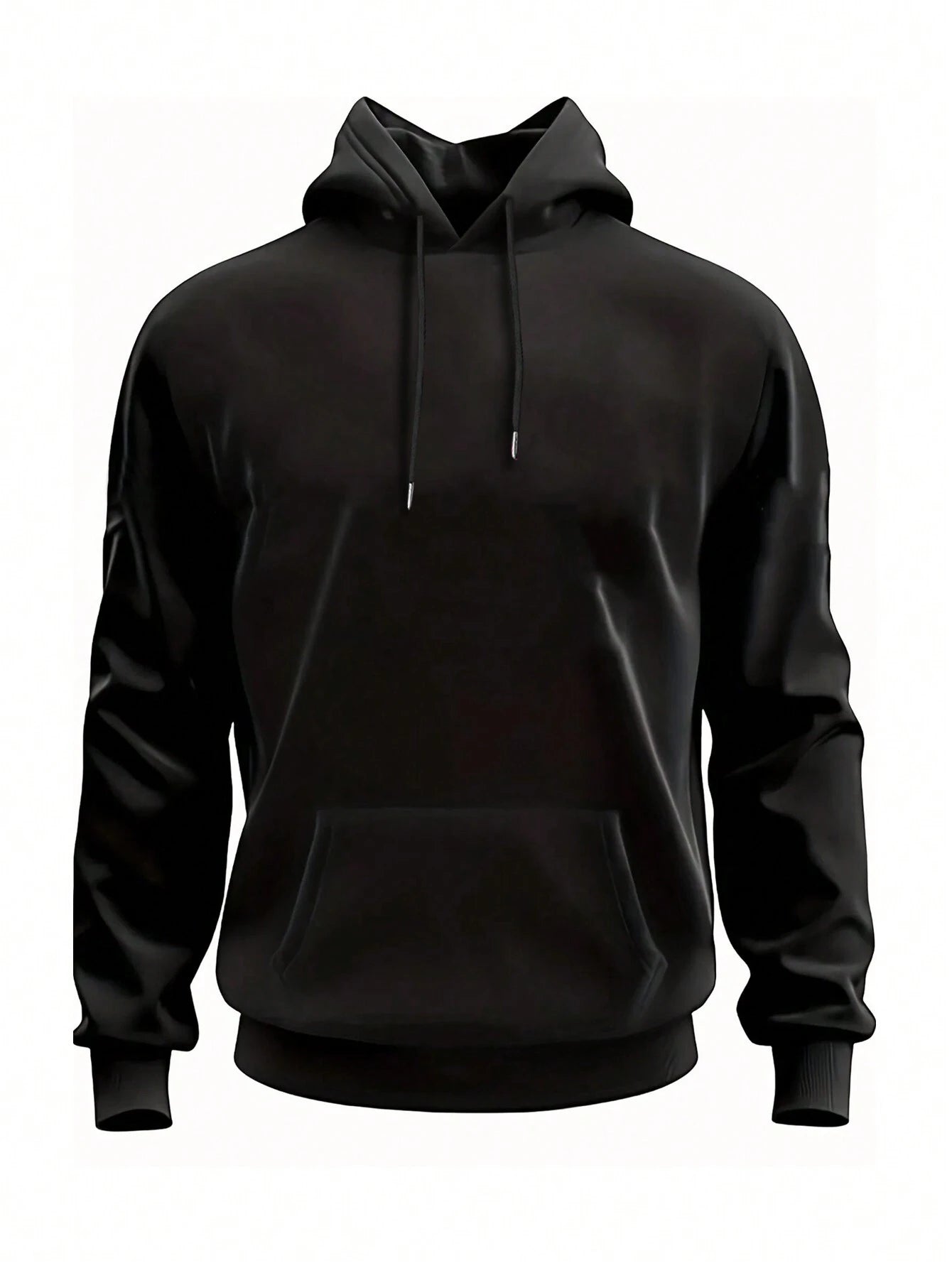 SXV Men's Solid Color Drop Shoulder Long Sleeve Drawstring Pocket Casual Hoodie, Autumn