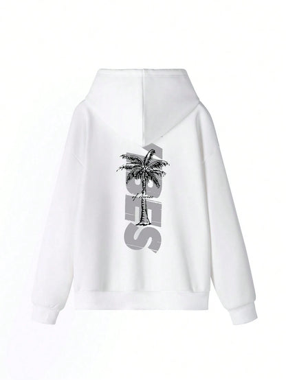 SXV Women's Winter Graphic Long Sleeved Drawstring Hoodie With Pocket