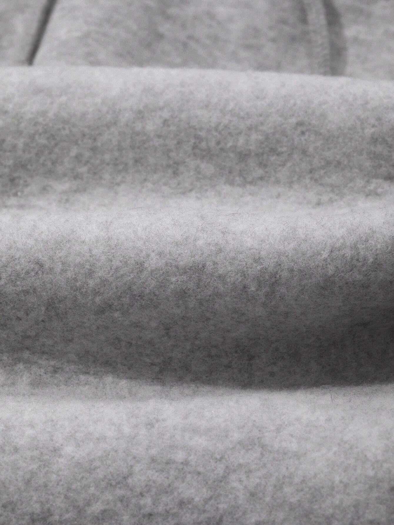 SXV Grey Solid Autumn New Loose Casual Hooded Sweatshirt For Women