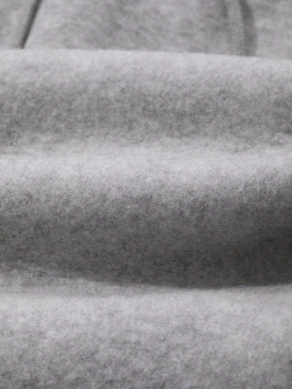 SXV Grey Solid Autumn New Loose Casual Hooded Sweatshirt For Women