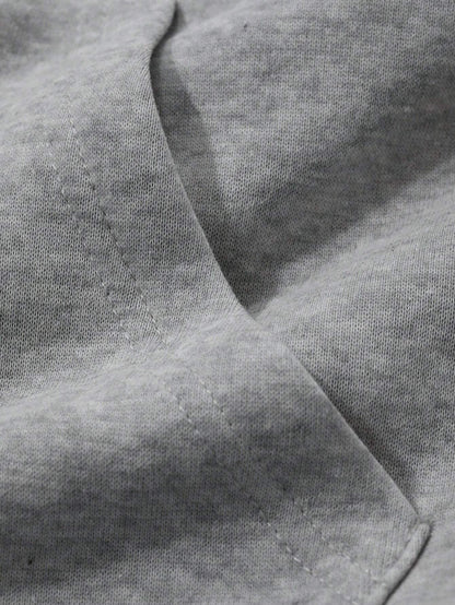 SXV Grey Solid Autumn New Loose Casual Hooded Sweatshirt For Women