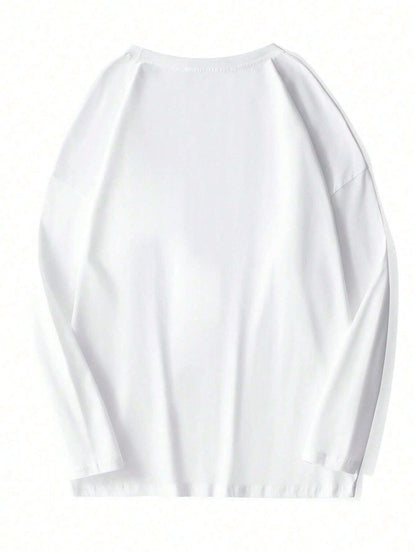 SXV Men's Plain Crew Neck Long Sleeve Casual T-Shirt, Spring & Summer