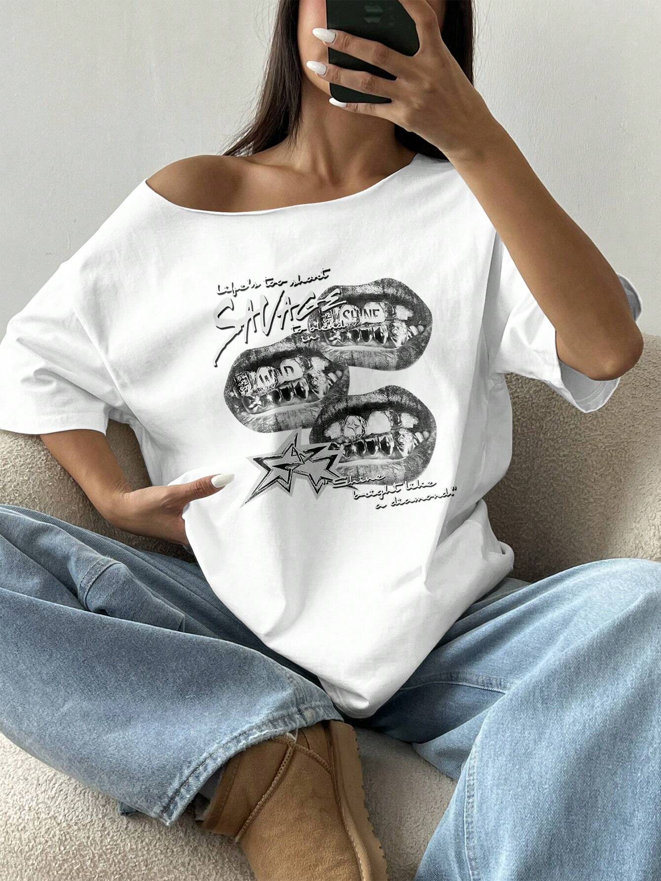 SXV saveg off shoulder t shirt