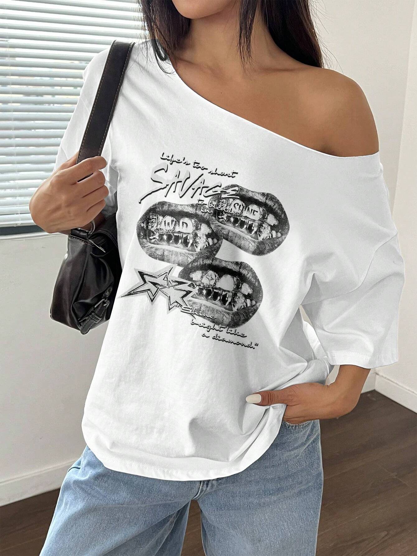 SXV saveg off shoulder t shirt