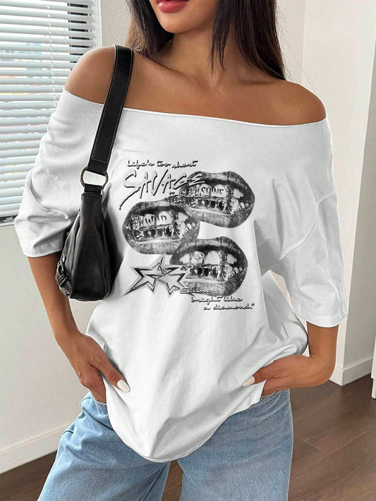 SXV saveg off shoulder t shirt