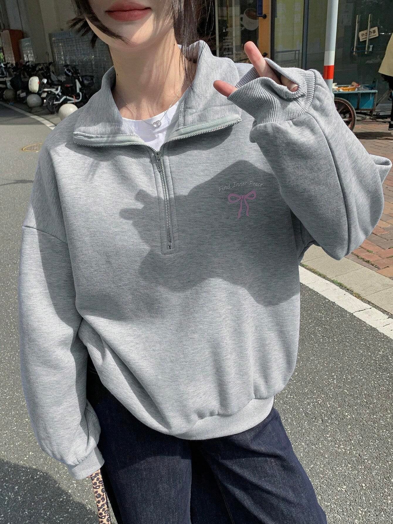 SXV find inner peace half placket sweatshirt