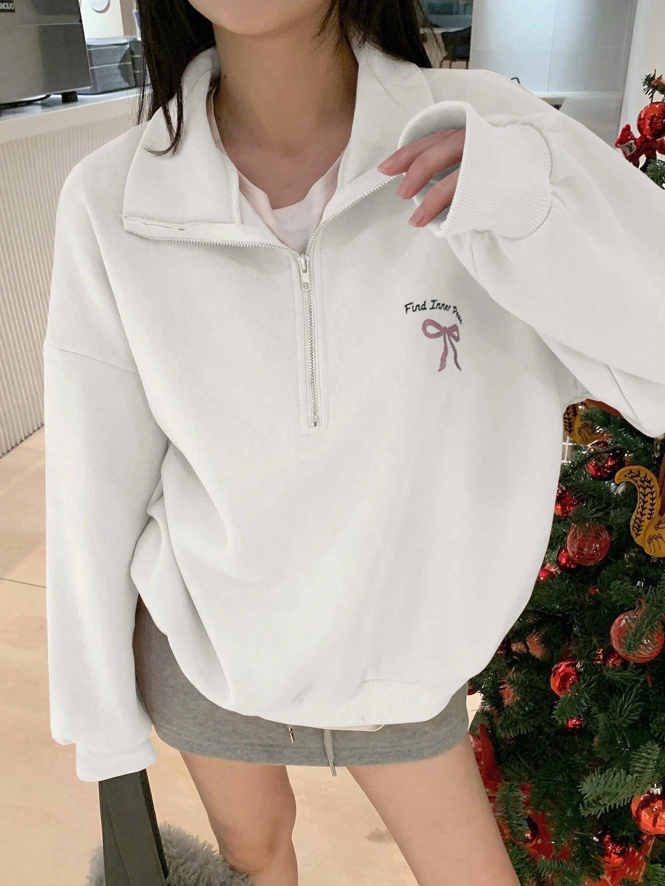 SXV find inner peace half placket sweatshirt