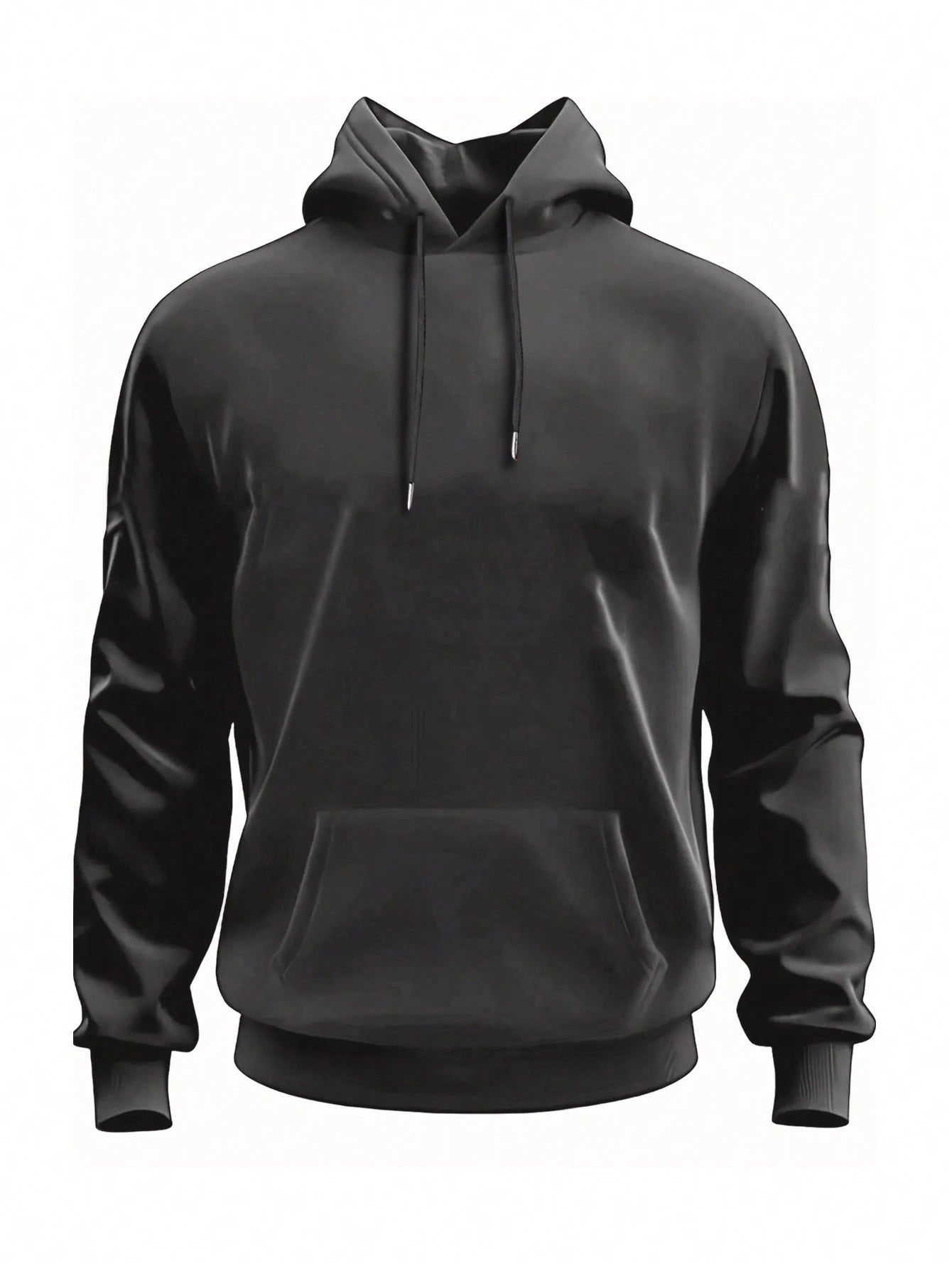 SXV Men's Solid Color Drop Shoulder Long Sleeve Drawstring Pocket Casual Hoodie, Autumn