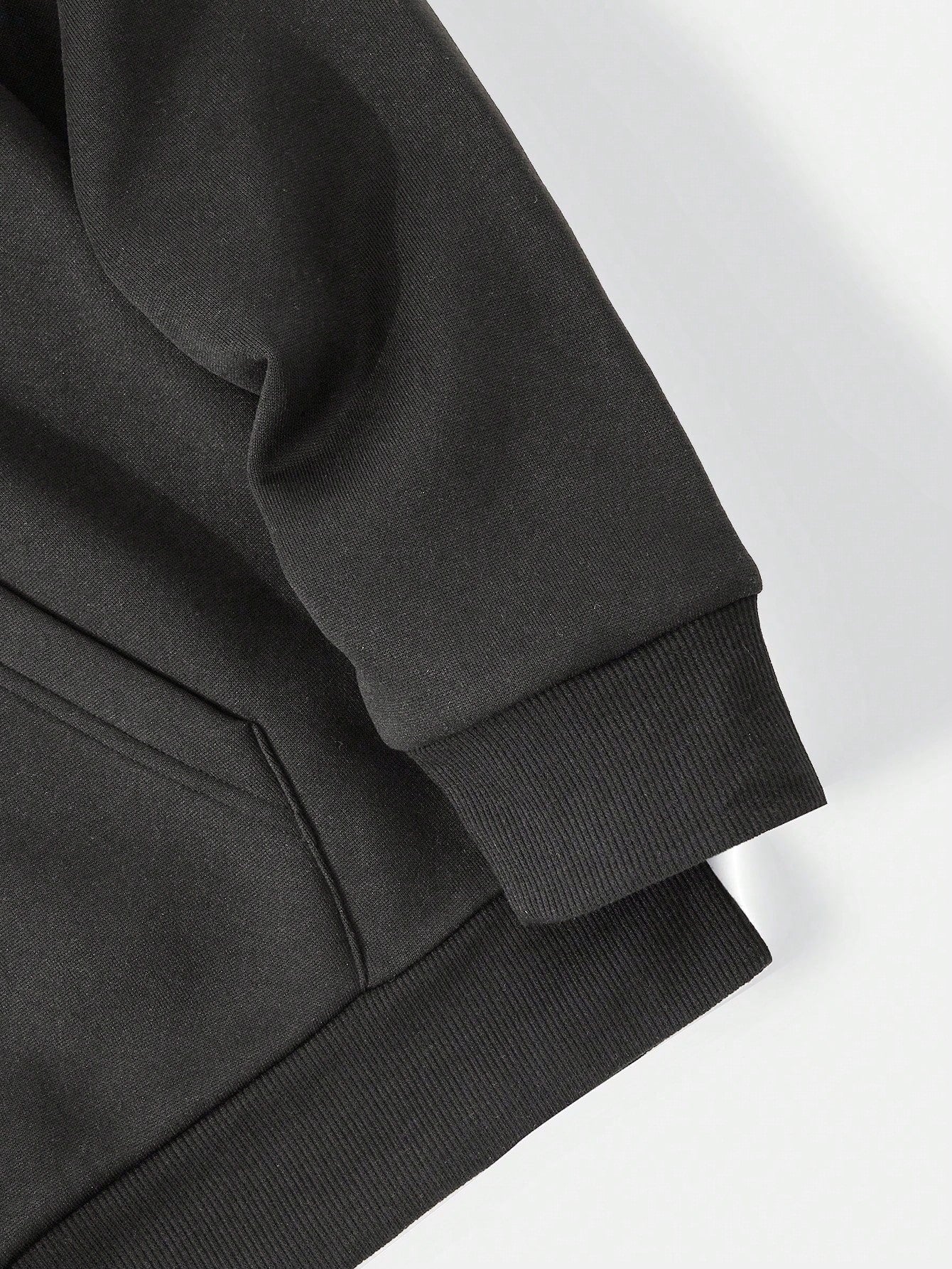 SXV Men's Solid Color Drop Shoulder Long Sleeve Drawstring Pocket Casual Hoodie, Autumn